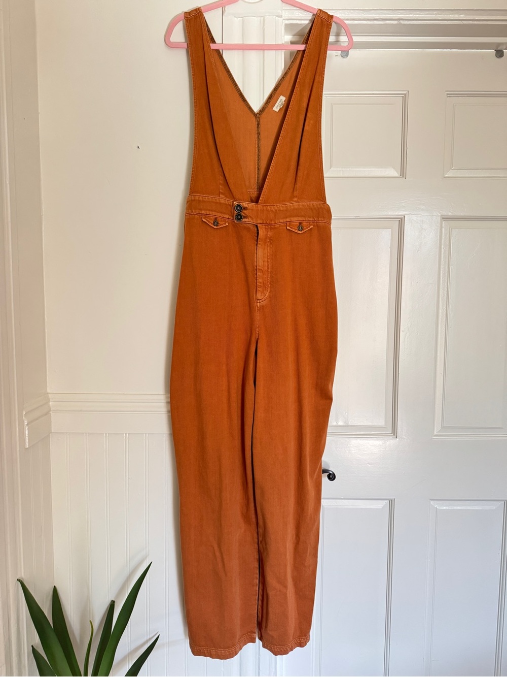 Pilcro Rust Orange Women's Denim Overalls
